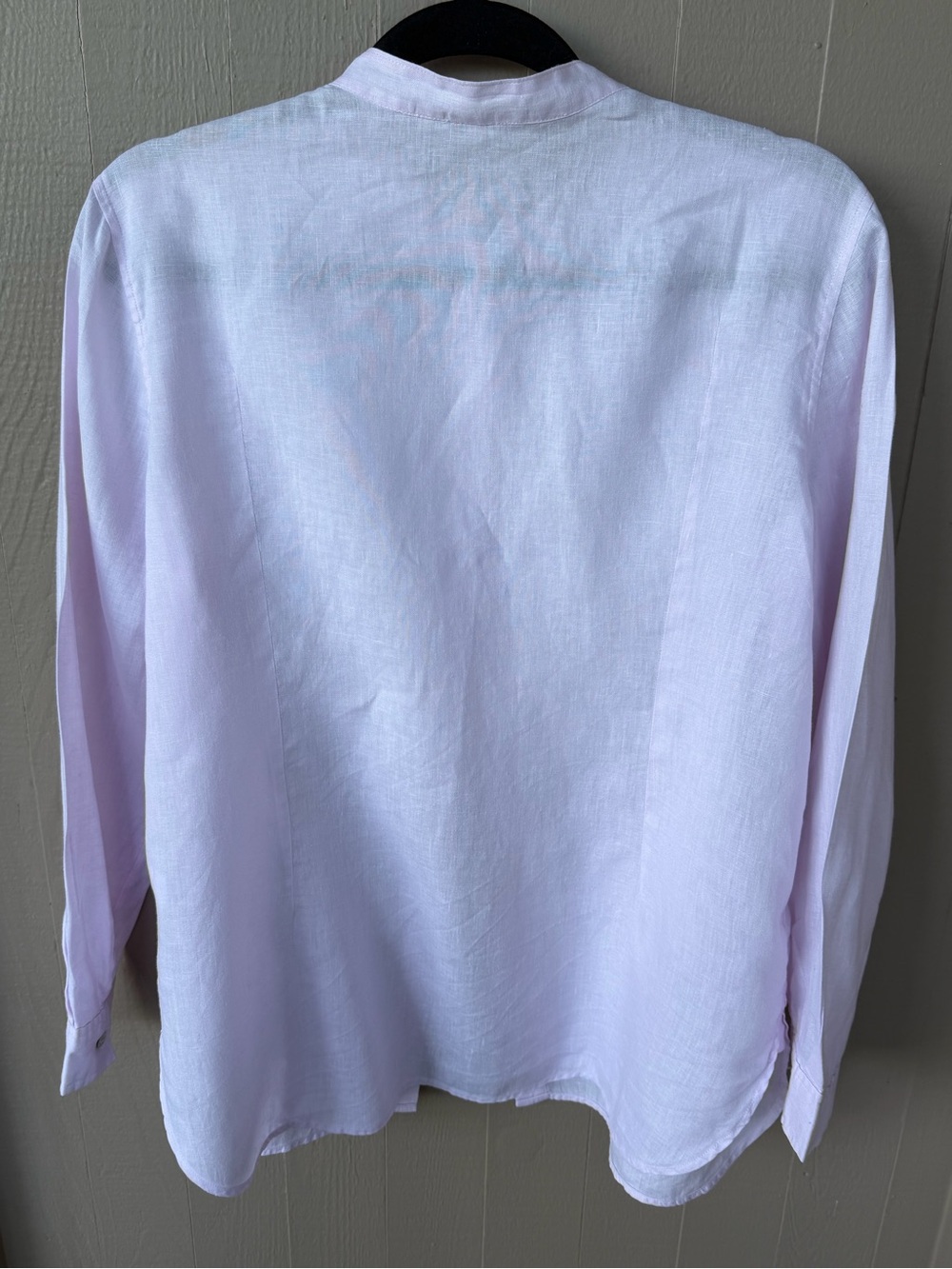 100% Linen Button-Front Blouse - Pale Pink Sz L - Picture 4 of 4